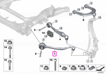 31108866774 - Brat control inferior cu bucsa, punte fata, dreapta - BMW X5 G05, X6 G06, X7 G07	 - Original BMW