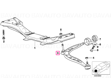 31122228462 - Wishbone - BMW - Seria 3 E36, Z3 - de la 01.11.1995 - Original BMW Group - BavAUTO