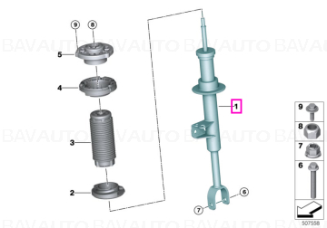 Amortizor suspensie, punte fata, stanga - BMW Seria 5 G61 Touring (520d, 520i)
