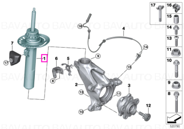 Amortizor suspensie punte fata, M Adaptive, dreapta - BMW X2 U10