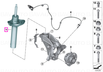 Amortizor suspensie, punte fata, stanga - Mini Aceman J05 E (HC0)