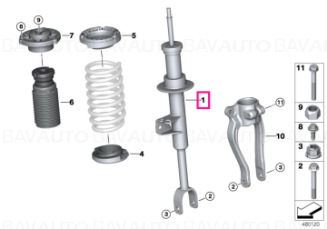 31316866638 - Front right spring strut  - Original BMW