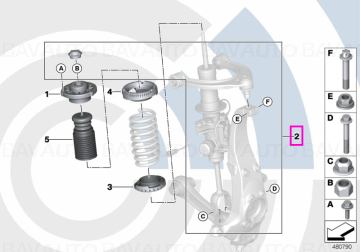 Set montaj rulment amortizor, punte fata, Kit Value Parts - BMW Seria 5 F07 F10 F11 F18, Seria 6 F06