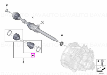 31605A3E808 - Set reparatie burduf de planetara fata, dreapta, partea spre interior - BMW Seria 1 F40 F52, Seria 2 F44 F45 F46, X1 F48 F49, X2 F39 - Original BMW Group