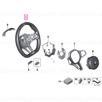 32305A8A903 - Volan Sport, piele naturala, "BMW M Performance" - BMW Seria 4 G22 G23 G82 M4 G83 M4 - fara incalzire volan - Original BMW M Performance