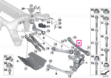 33306878029 - Toe arm with rubber mount, left - Original BMW