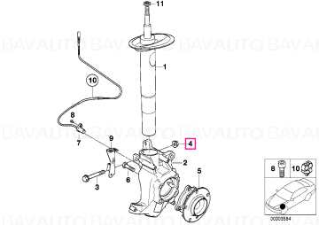 33326760374 - Piuliță autoblocantă M12X1,5-10 ZNS3 - BMW - Seria 5 E39, Seria 3 E46 - de la 01.09.1995 - Original BMW Grou…