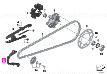 33818392821 - Chain-failure guard - BMW Motorrad - K80, K81 - de la 01.02.2018 - Original BMW Motorrad Group - BavAUTO