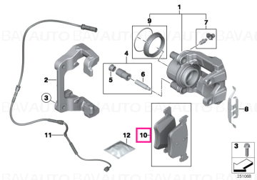 34106859181 - Set placute frana, punte fata - BMW Seria 1 F20 F21, Seria 2 F22 F23, Seria 3 F30 F31 F34, Seria 4 F32 F33 F36 - Original BMW