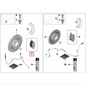 34106884492 - Set placute frana, punte fata, fara azbest - BMW Seria 5 G30 G31 G38, X3 G01 G08, X4 G02 - Original BMW