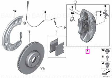 Carcasa etrier frana, punte fata, dreapta - BMW X3 M F97, X4 M F98, X5 G05, X6 G06