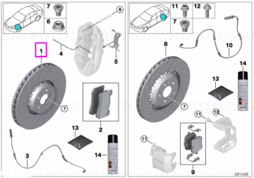 34107889664 - Disc frana ventilat, punte spate, dreapta - BMW Seria 2 G87M2, Seria 3 G80M3 G81M3, Seria 4 G82M4 G83M4 - BM…
