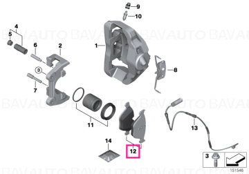 34112283865 - Set placute frana, M Performance, punte fata - BMW Seria 1 E82M, Seria 3 E90M E92M E93M - Original BMW