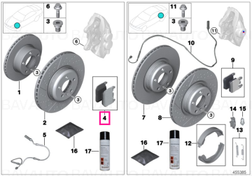 34112284969 - Repair kit, brake pads asbestos-free  - Original BMW