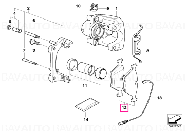 34116794915 - Set placute frana, punte fata - BMW Seria 5 E61 E61, Seria 7 E65 E66 - Original BMW