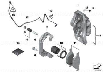 34116851269 - Set placute frana fara azbest, punte fata - BMW Seria 5 F07 F10 F11, Seria 6 F06 F12 F13, Seria 7 F01 F02 F04 - Original BMW