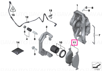 34116872632 - Set placute frana fara azbest, punte fata - BMW Seria 5 F10 F11 F18 - Original BMW
