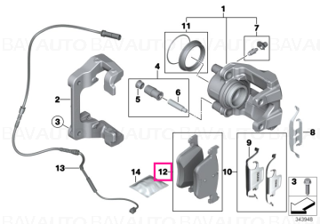 34116874331 - Set placute frana fara azbest, punte fata - BMW Seria 3 F30 F31, Seria 4 F32 - Original BMW