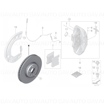 34118054825 - Disc frână stânga 395X36 - BMW - X3 F97, X4 F98 - de la 01.04.2019 - Original BMW Group - BavAUTO