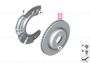 34118848417 - Disc frana ventilat, punte fata, stanga sau dreapta, Ø312mm - BMW Seria 1 F20 F21, Seria 2 F22 F23, Seria 3 …