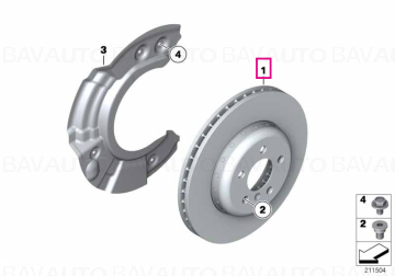 34118848418 - Disc frana ventilat, punte fata, stanga sau dreapta, Ø312mm - BMW Seria 3 E90 E91 E92 E93 F30, X1 E84 - Seri…