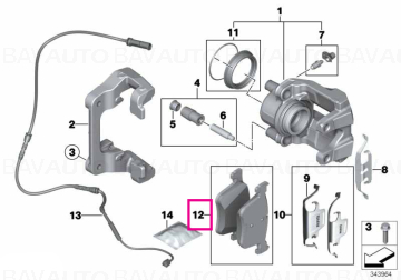 34118855010 - Set placute frana, punte fata - BMW Seria 1 F20 F21, Seria 2 F22 F23, Seria 3 F30 F31 F34 F35, Seria 4 F32 F33 F36 -