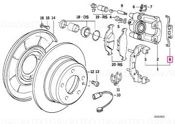 34211157046 - Siguranta etrier spate pentru BMW Seria 1 E81, E82, E87, E88, BMW Seria 3 E30, E36, E 46, E90, E, 91, E92, F30, F35, BMW Seria 5 E34, BMW Seria 7 E32, BMW X1 E84, BMW Z1, Z3, Z4 E85, Z4 E86, BMW Zinoro M12 - Original BMW