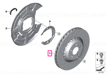 34212284103 - Disc frână ventilat 396X24 - BMW - Seria 5 F10, Seria 6 F12 - de la 01.09.2011 - Original BMW Group - BavAUTO