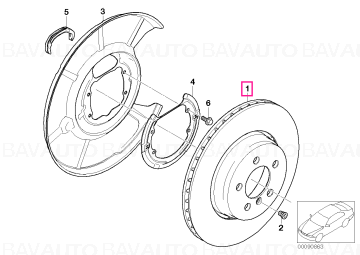 34216763827 - Disc frana ventilat 345X24 - BMW - Seria 5 E60, Seria 5 E60 LCI - de la 03.03.2003 - Original BMW Group - Ba…