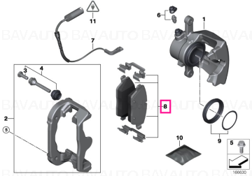 34216788183 - Set placute frana, punte spate - BMW Seria 1 E81 E87, Seria 3 E90 E92 - Original BMW