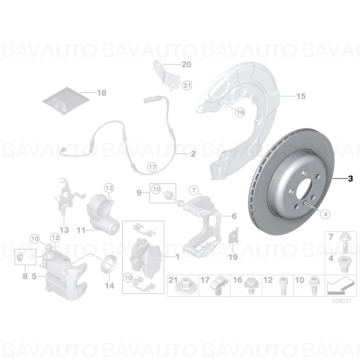 34216860925 - Disc frână ventilat ușor 345X24 - BMW - X3 G01, X4 G02 - de la 01.07.2015 - Original BMW Group - BavAUTO