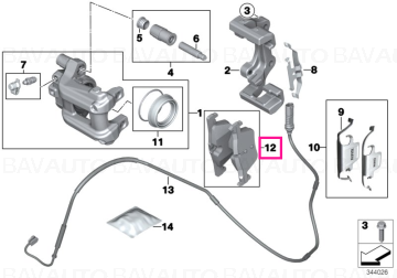 34216873093 - Set placute frana, punte spate - BMW Seria 1 F20 F21, Seria 2 F21 F22 F23, Seria 3 F30 F31 F34 GT, Seria 4 F32 F33 F36 - Original BMW
