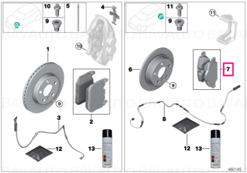 34216890353 - Set placute frana, punte spate, fara azbest - BMW Seria 5 G30, Seria 6 G32, Seria 7 G11 G12, Seria 8 G16, iX I20, X3 G01, X4 G02, X5 G05 G18, X6 G06, X7 G07 - Original BMW