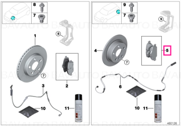 34216892641 - Set placute frana, punte spate, fara azbest - BMW Seria 5 G30 G31, iX3 G08, X3 G01, X4 G02, X5 G05, X6 G06 - Original BMW