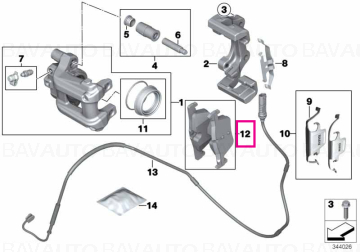 34218855013 - Set placute frana spate fara azbest - BMW Seria 1 F20 F21, Seria 2 F22 F23,  Seria 3 F30 F31 F34 GT, Seria 4 F32 F33 F36 Gran Coupe - Original BMW