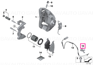 34356779356 - Clema suport senzor uzura placute frana - BMW Seria 1 E81 E82 E87 E88, Seria 3 E90 E91 E92 E93 F30 F35, X1 E84, X3 F25, X4 F26, X5 F85, X6 F86, Z4 E89, Zinoro M12 - Original BMW