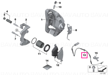 34356789440 - Senzor uzura placute frana, punte fata - BMW Seria 1 E81 E82 E87 E88, Seria 3 E90 E91 E92 E93 - Original BMW