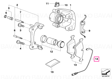 34356789492 - Senzor uzura placute frana, punte fata - BMW Seria 5 E60 E61, Seria 6 E63 E64 - Original BMW