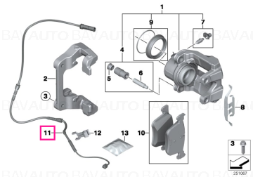 34356790303 - Senzor uzura placute frana, punte fata - BMW X3 F25, X4 F26 - Original BMW
