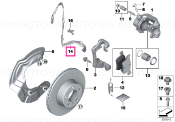 34356790340 - Senzor uzura placute frana, punte fata - BMW X1 E84 - Original BMW