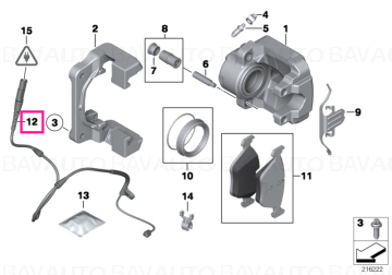 34356792568 - Senzor uzura placute frana, punte fata - BMW X5 E70 F15 F85M, X6 E71 F16 F86M - Original BMW