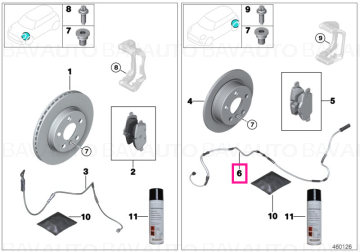 34356870350 - Senzor uzura placute frana, punte spate - BMW iX3 G08, X3 G01 G08 M F97, X4 G02 - Original BMW
