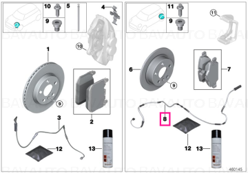34356870352 - Senzor uzura placute frana, punte spate - BMW X5 G05, X6 G06, X7 G07 - Original BMW