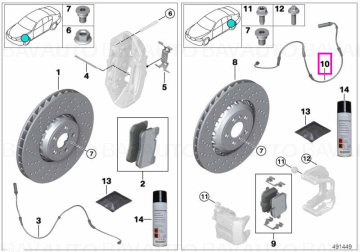 34358095575 - Senzor uzura placute frana, punte spate - BMW Seria 2 G87M2, Seria 3 G80M3 G81M3, Seria 4 G82M4 G83M4 - Original BMW
