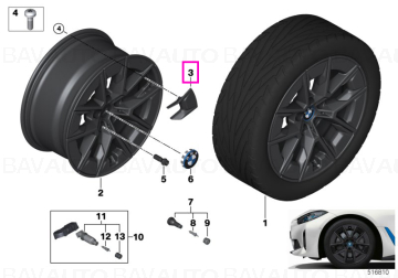 36106896785 - Insertie janta Aerodynamic 854, negru - BMW Seria 4 G26, i4 G26 - BMW Group - Original BMW Group Group - Bav…