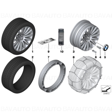36112288585 - Roată completă de iarnă - Multi Spoke 235 cu anvelopa Michelin Pilot Alpin PA4 AR PAX - 245-710R490AC 117T - BMW Seria 7 F03