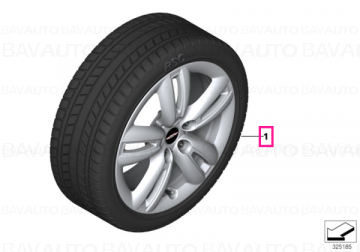 36112349712 - Roată completă de iarnă - JCW Track Spoke 501 cu anvelopa Dunlop SP Winter Sport 4D ROF - 205/45R17 88V XL - Mini F55/F56/F57