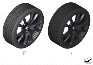 36115A6D1F1 - Roată completă de iarnă - M V-Spoke 755M cu anvelopa Pirelli Scorpion Winter - 275/40R22 107H XL - BMW X7 G07 LCI - punte față
