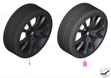 36115A6D1F2 - Roată completă de iarnă - M V-Spoke 755M cu anvelopa Pirelli Scorpion Winter - 315/35R22 111H XL - BMW X7 G07 LCI - punte spate