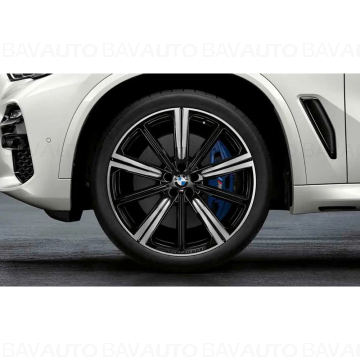 36115A818D4 - Set roți complete de vară - M Performance Star Spoke 749M (bright turned, flow forming) cu anvelopa Continental Premium Contact 6 - 275/35R22 104Y XL FA / 315/30R22 107Y XL RA - BMW X5/X6 G05/G06/G18 LCI